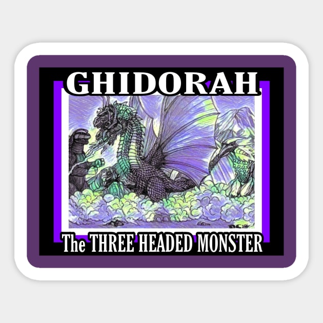 GHIDORAH THE THREE HEADED MONSTER Sticker by Robzilla2000